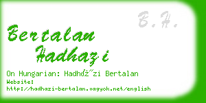 bertalan hadhazi business card
